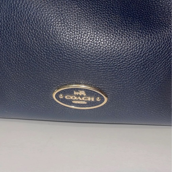 Navy blue Leather Coach purse great condition - Picture 2 of 11